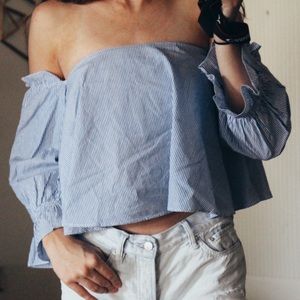 Zara strapless with sleeves top